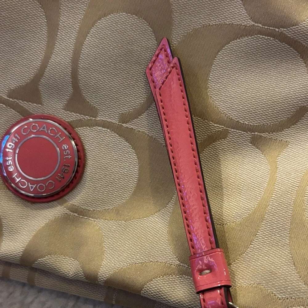 Coach Beige and pink Crossbody Bag